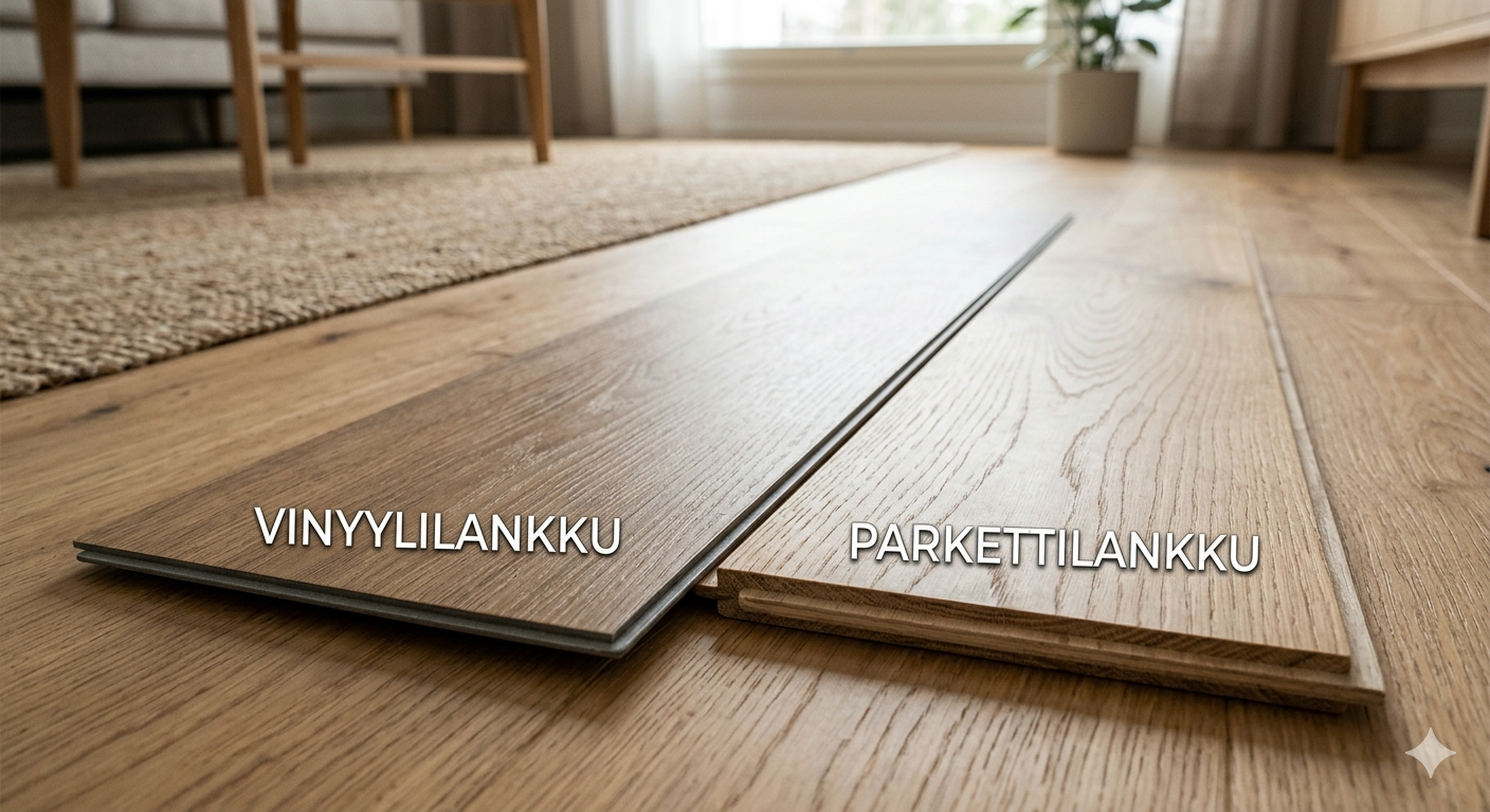 Vinyylilankku vai parketti: huolettomuus vs arvokkuus