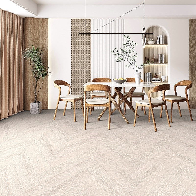 HIISI valkaistutammi kalanruoto vinyylilankku